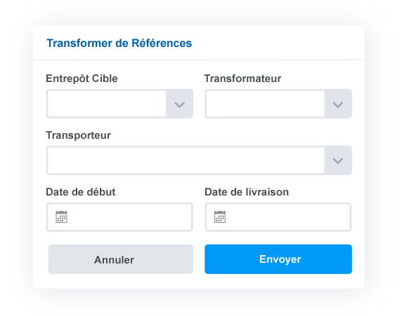 Transformer l'inventaire en d'autres références